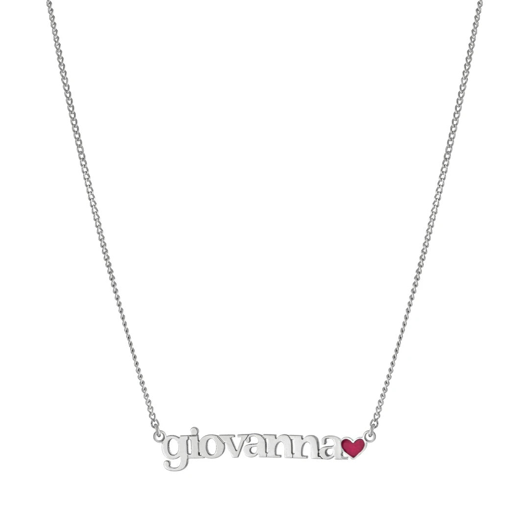 Carissa Enamel Heart Nameplate