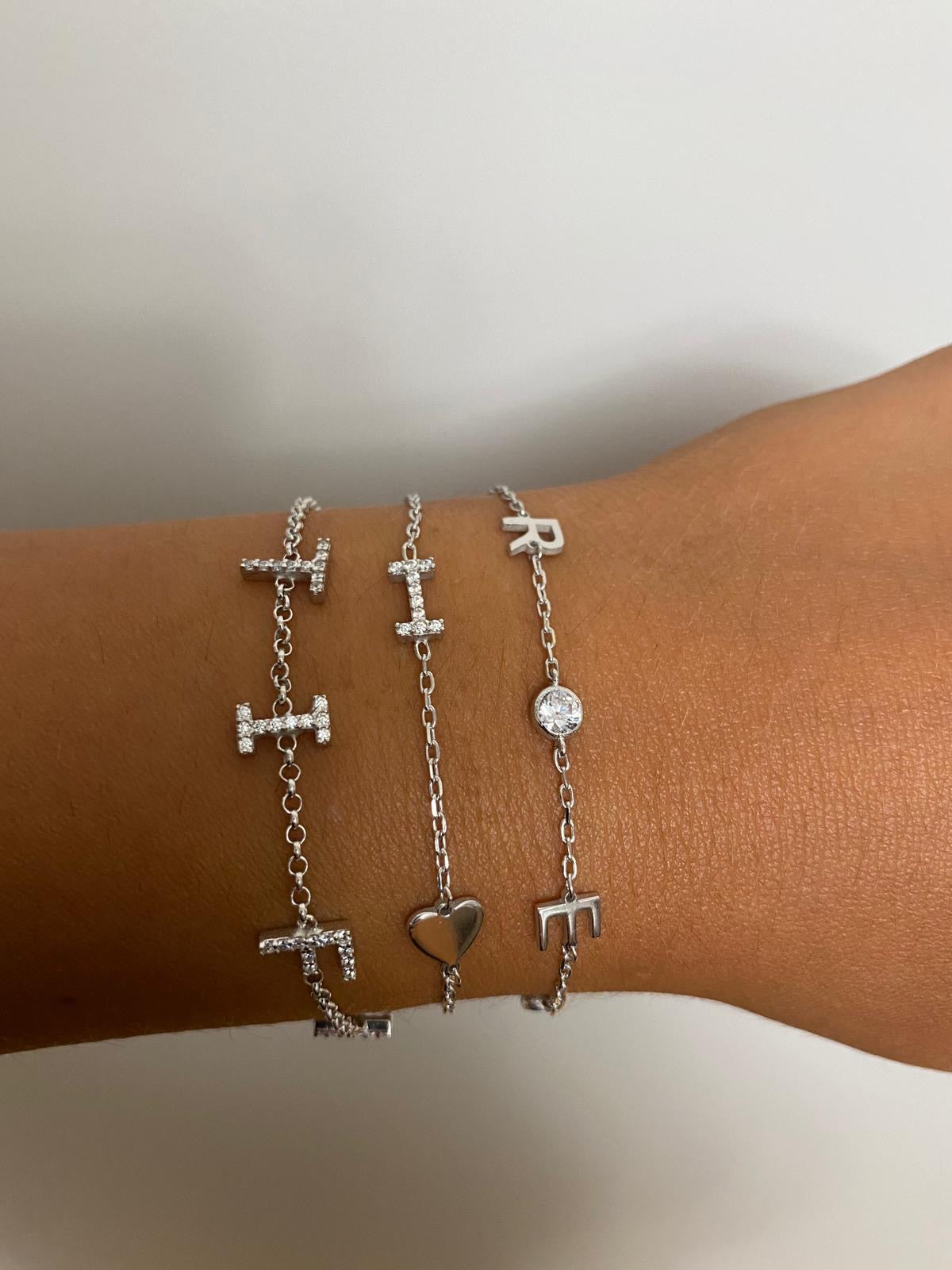 Initial Bezel Custom Bracelet - Retail Therapy Jewelry
