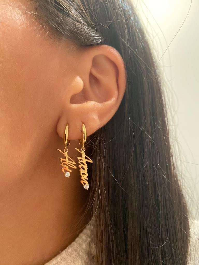 Script Hanging Name Earrings - Retail Therapy Jewelry