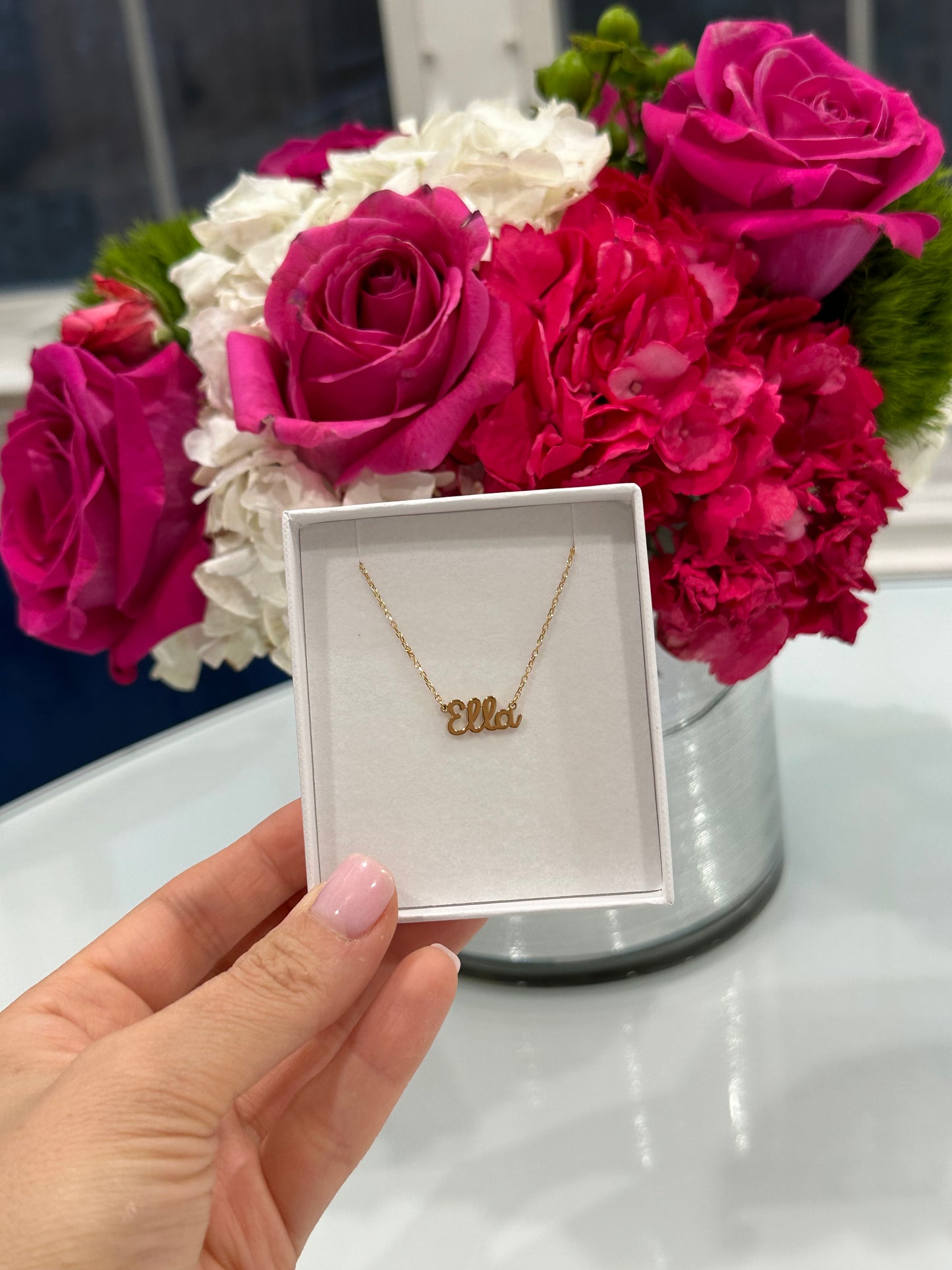 Bella Script Nameplate Necklace