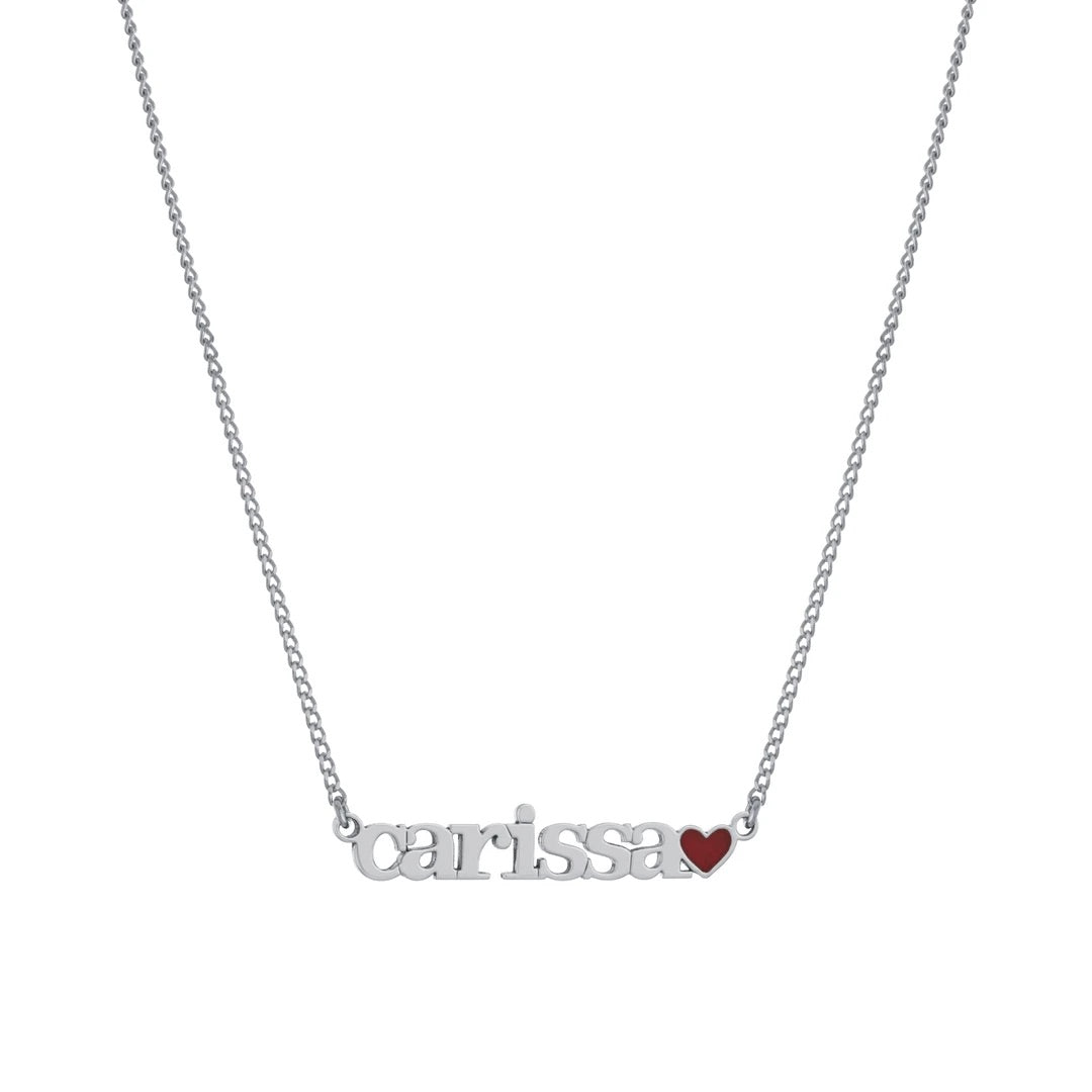 Carissa Enamel Heart Nameplate
