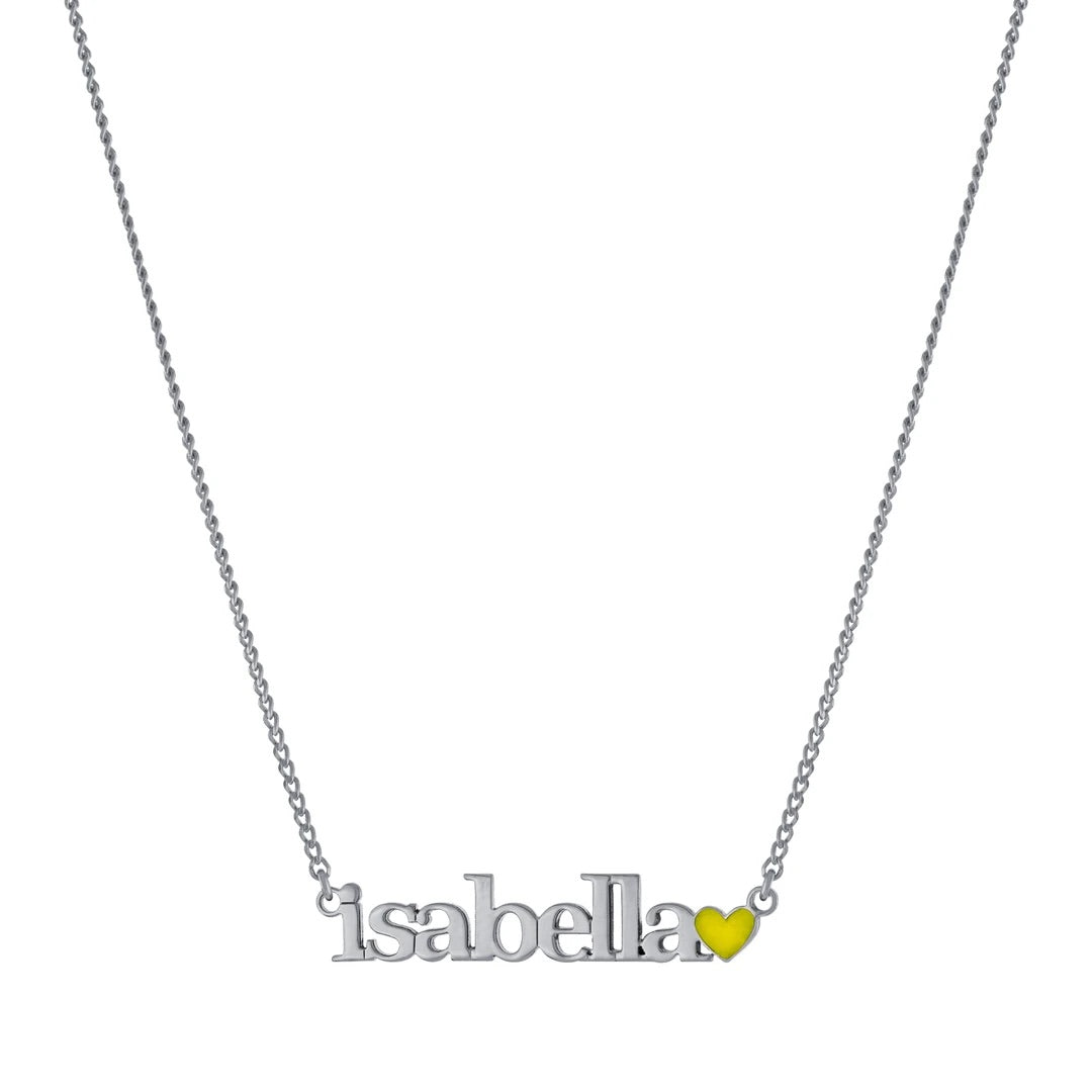 Carissa Enamel Heart Nameplate