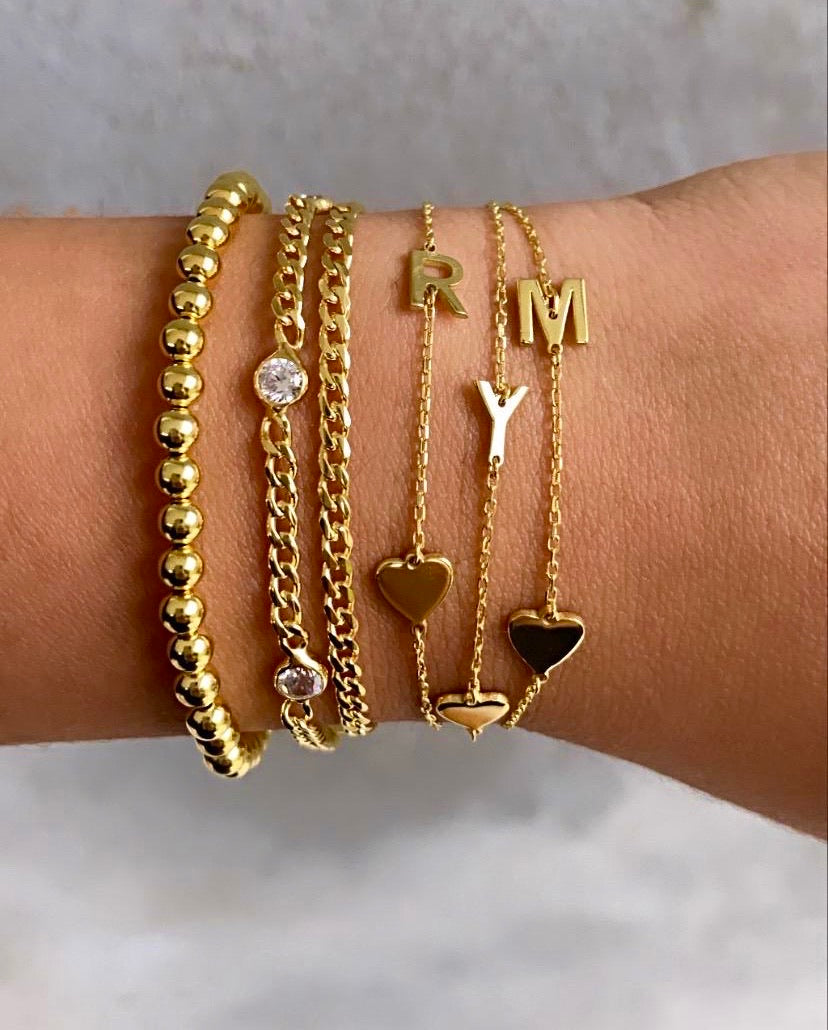Catie Initial Heart Bracelet - Retail Therapy Jewelry