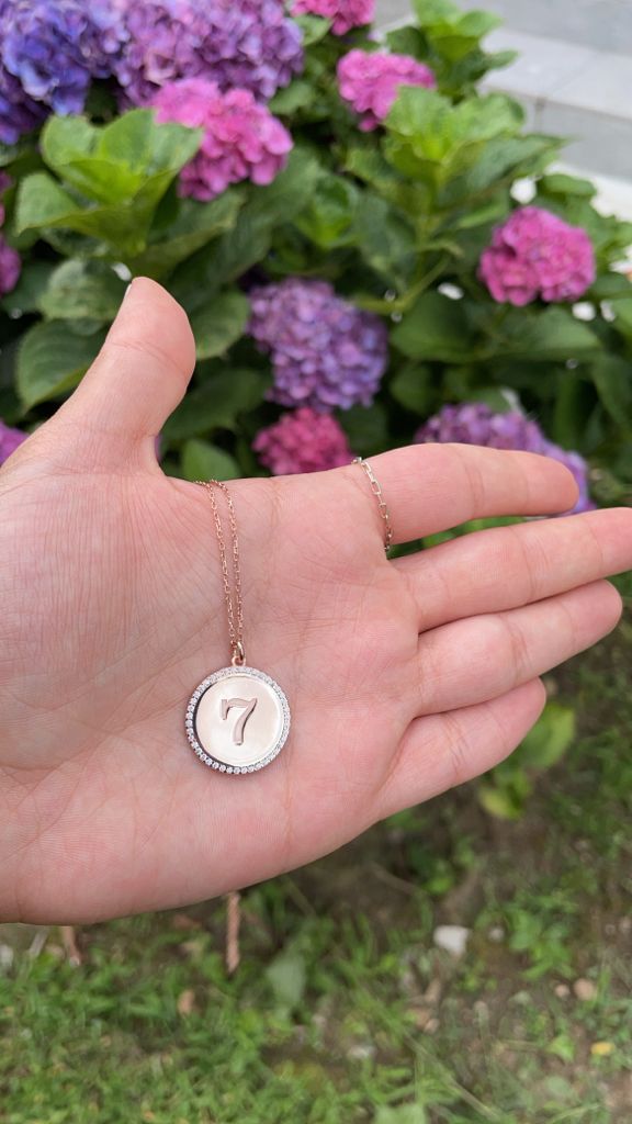Madeline Initial Disc with CZ Border