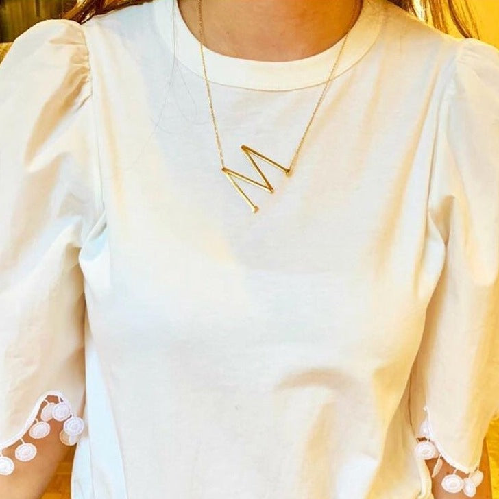 Sideways Enlarged Initial - Retail Therapy Jewelry