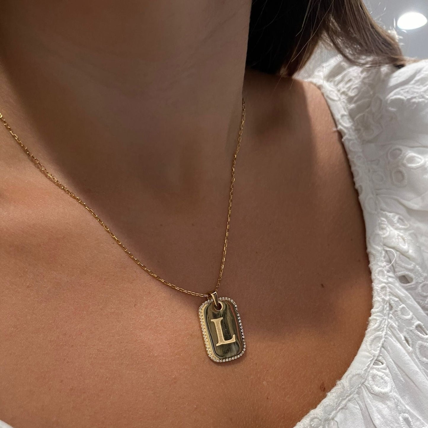 Lauren CZ Dog Tag