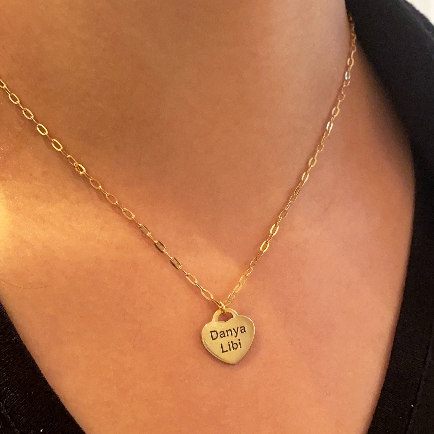 Engraved Heart Charm Necklace - Retail Therapy Jewelry