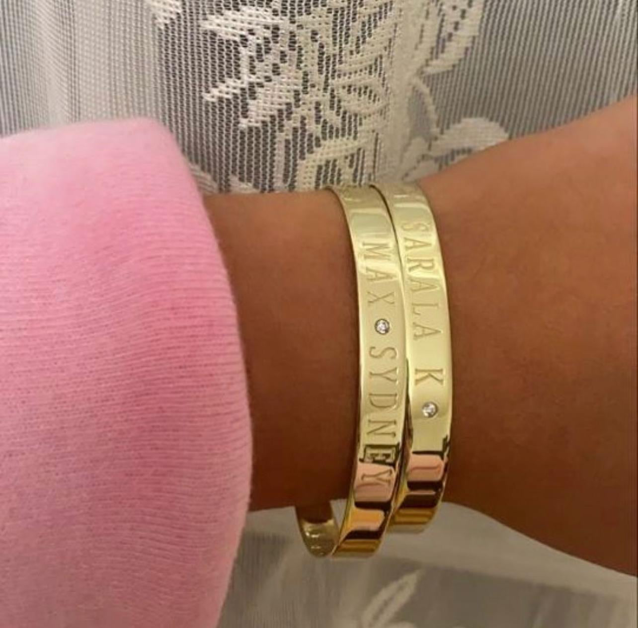 Madison Custom Name Bangle with CZ