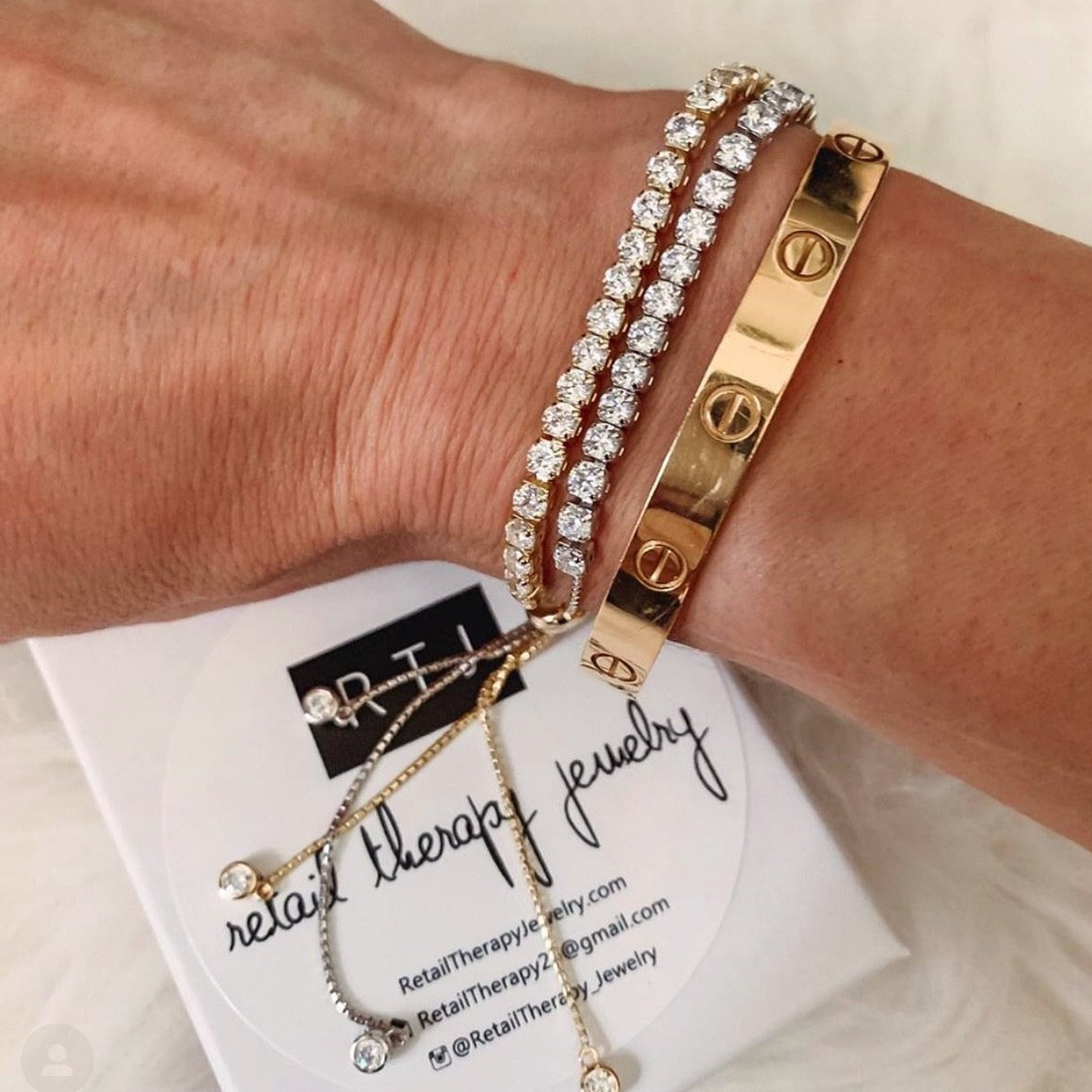 Pullback Tennis Bracelet - Retail Therapy Jewelry
