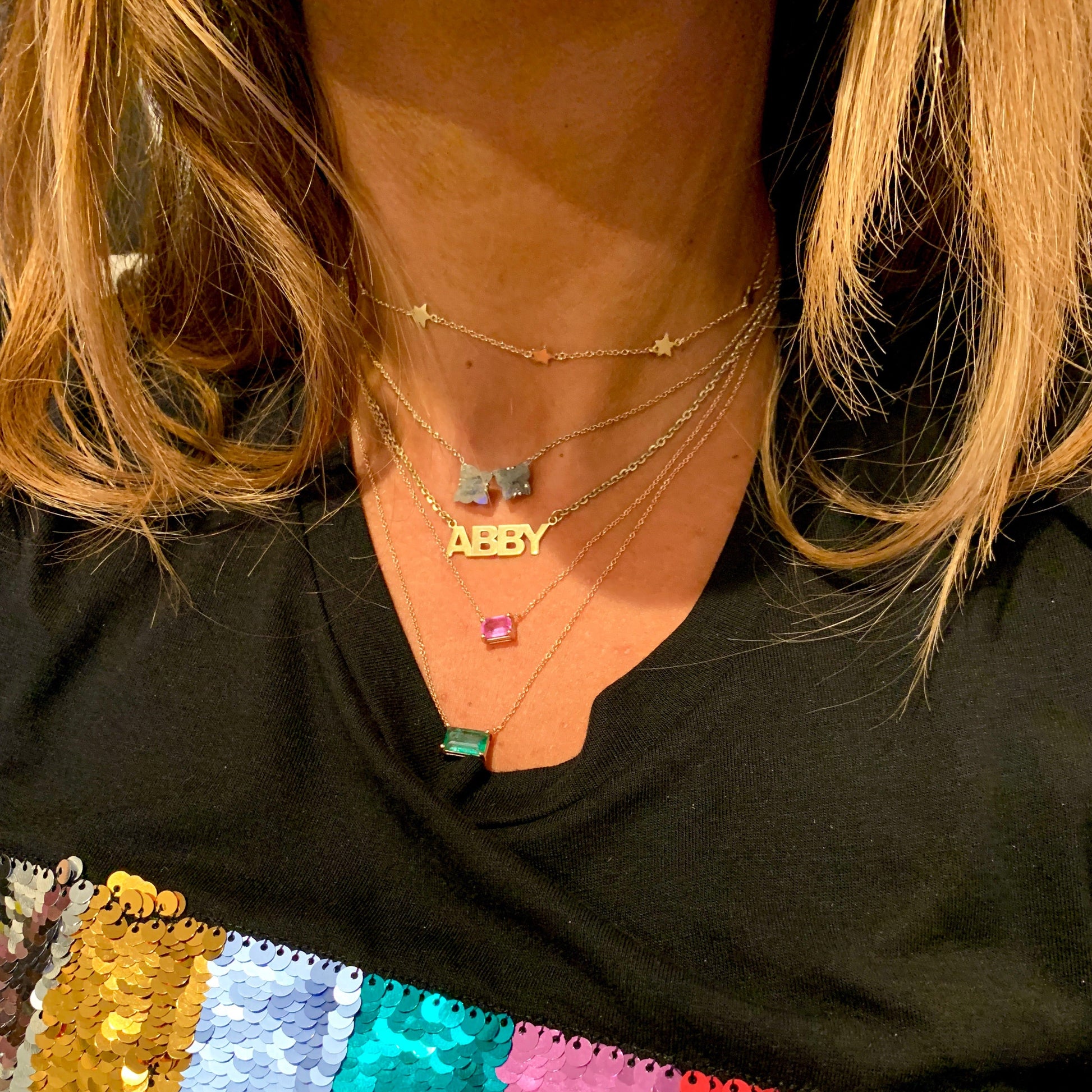 Abby Uppercase Nameplate Necklace - Retail Therapy Jewelry