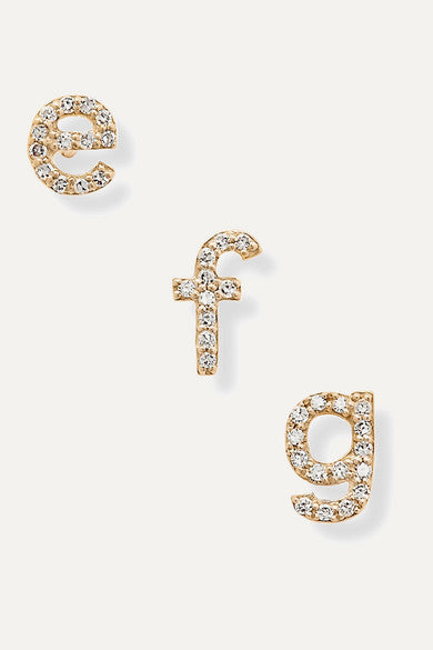 Initial Cubic Zirconia Studs - Retail Therapy Jewelry