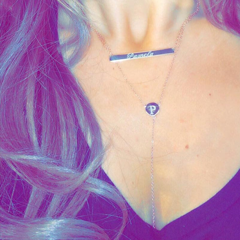 Engraved Initial Lariat