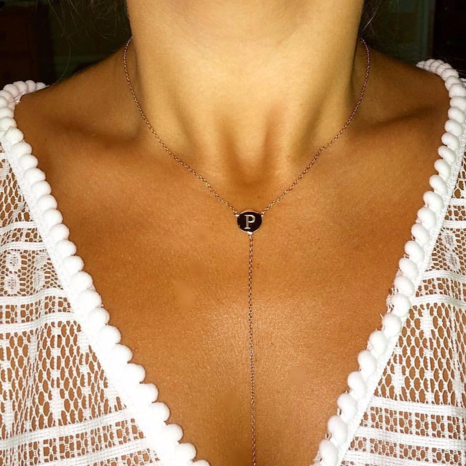Engraved Initial Lariat - Retail Therapy Jewelry