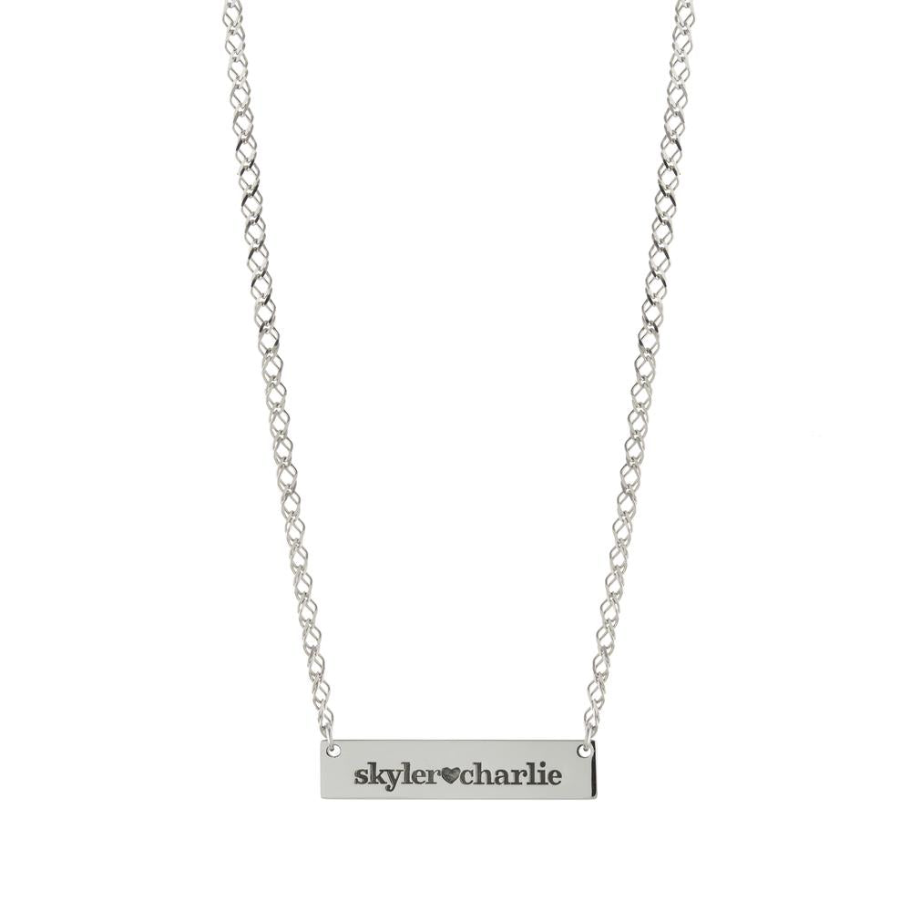 Maria Bar Engraved Necklace