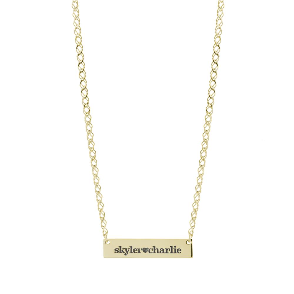 Maria Bar Engraved Necklace - Retail Therapy Jewelry