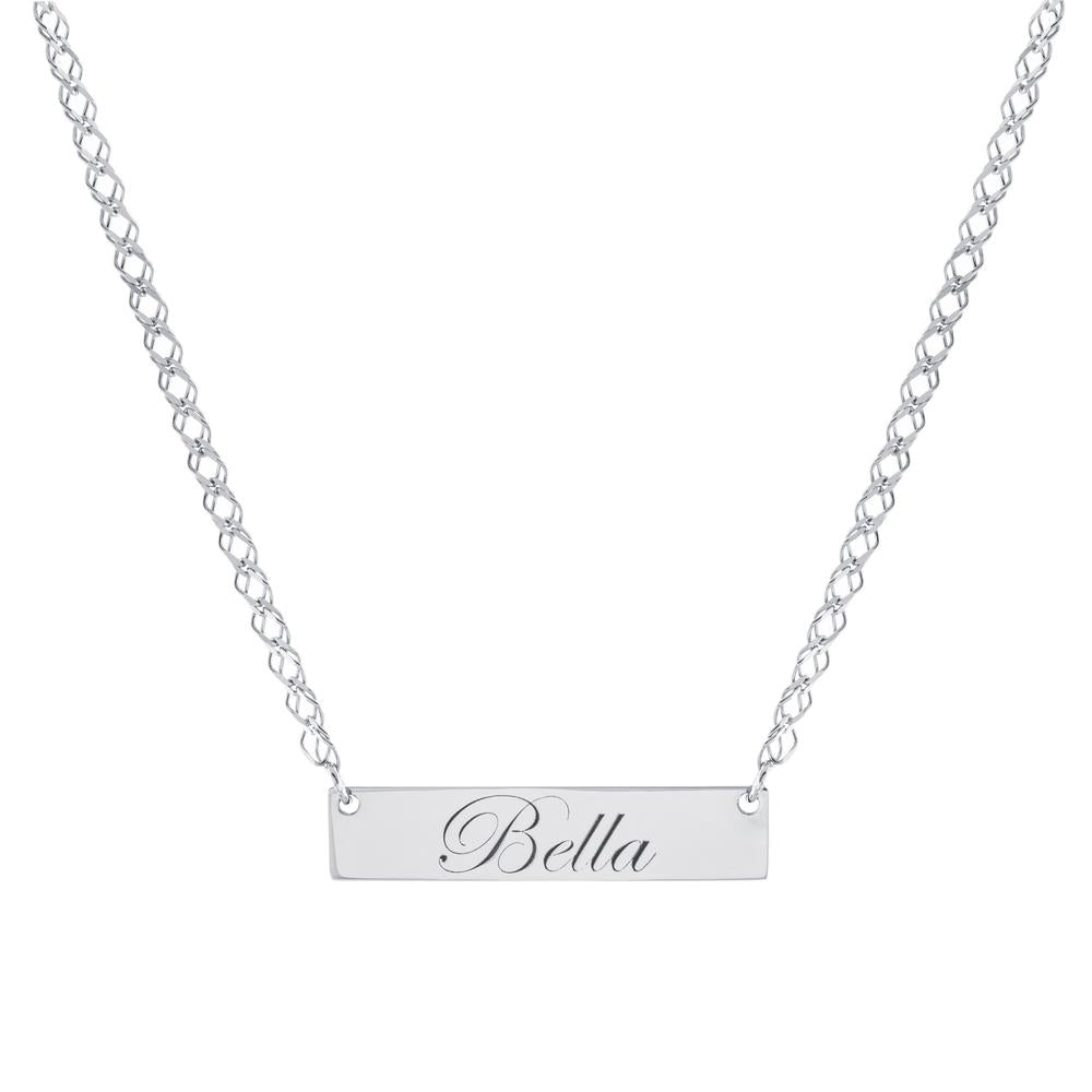 Maria Bar Engraved Necklace - Retail Therapy Jewelry
