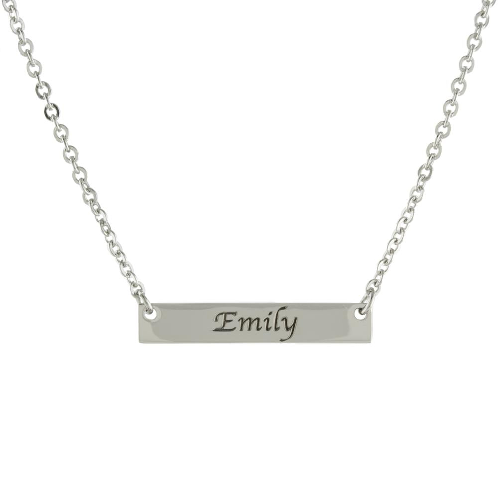 Maria Bar Engraved Necklace