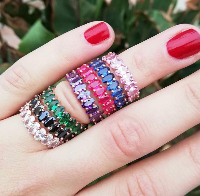 Oval Baguette/CZ Band - Retail Therapy Jewelry