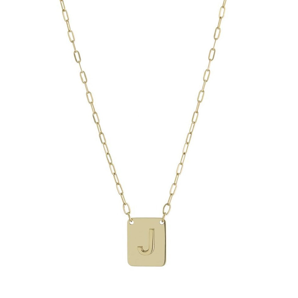 Square Initial Pendant - Retail Therapy Jewelry