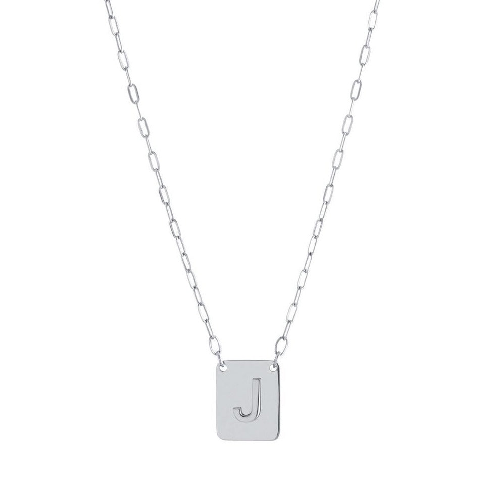 Square Initial Pendant - Retail Therapy Jewelry