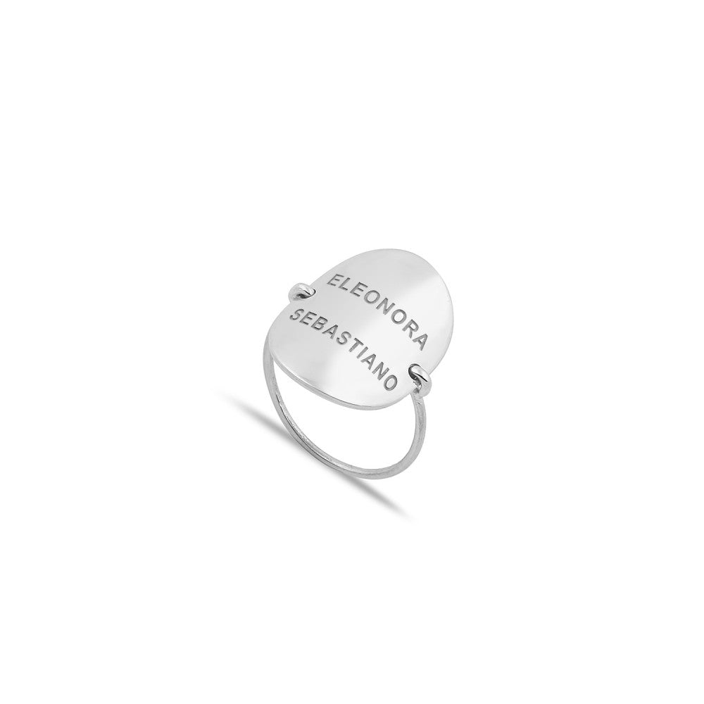 Oval Name Ring