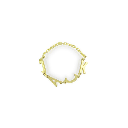 Custom Initial Name Chain Ring