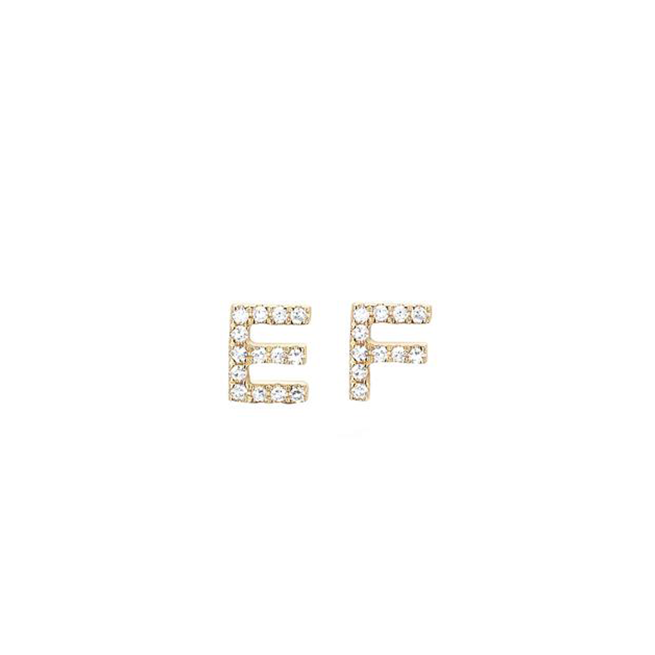 Initial Cubic Zirconia Studs - Retail Therapy Jewelry