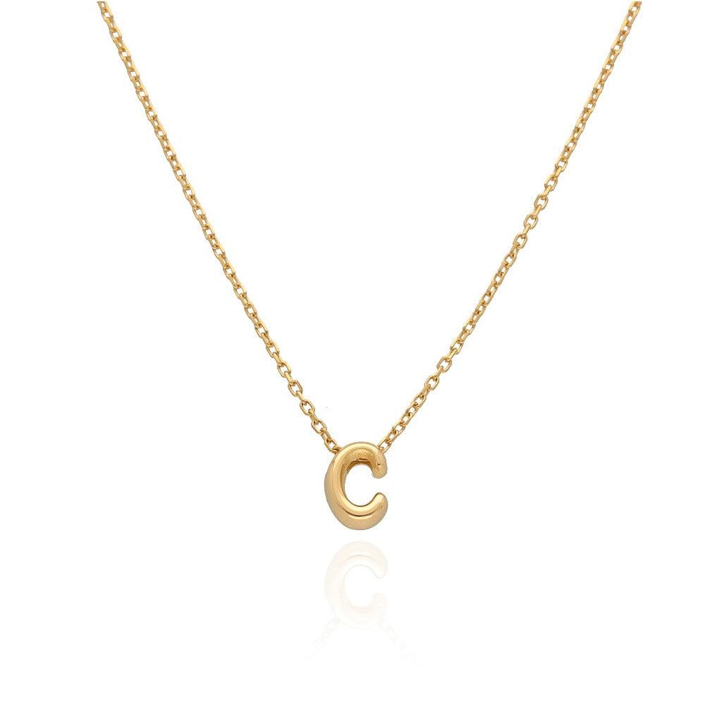 Jamie Bubble Letter Initial Necklace