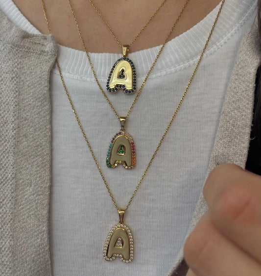 Allison Initial Bubble Necklace