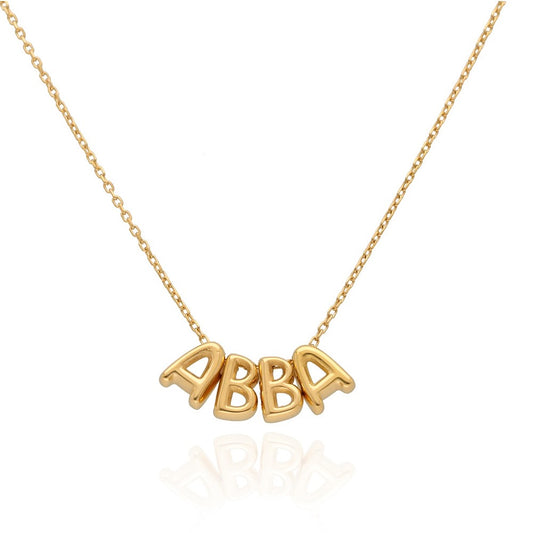 Abba Personalized Bubble Letter Hanging Necklace