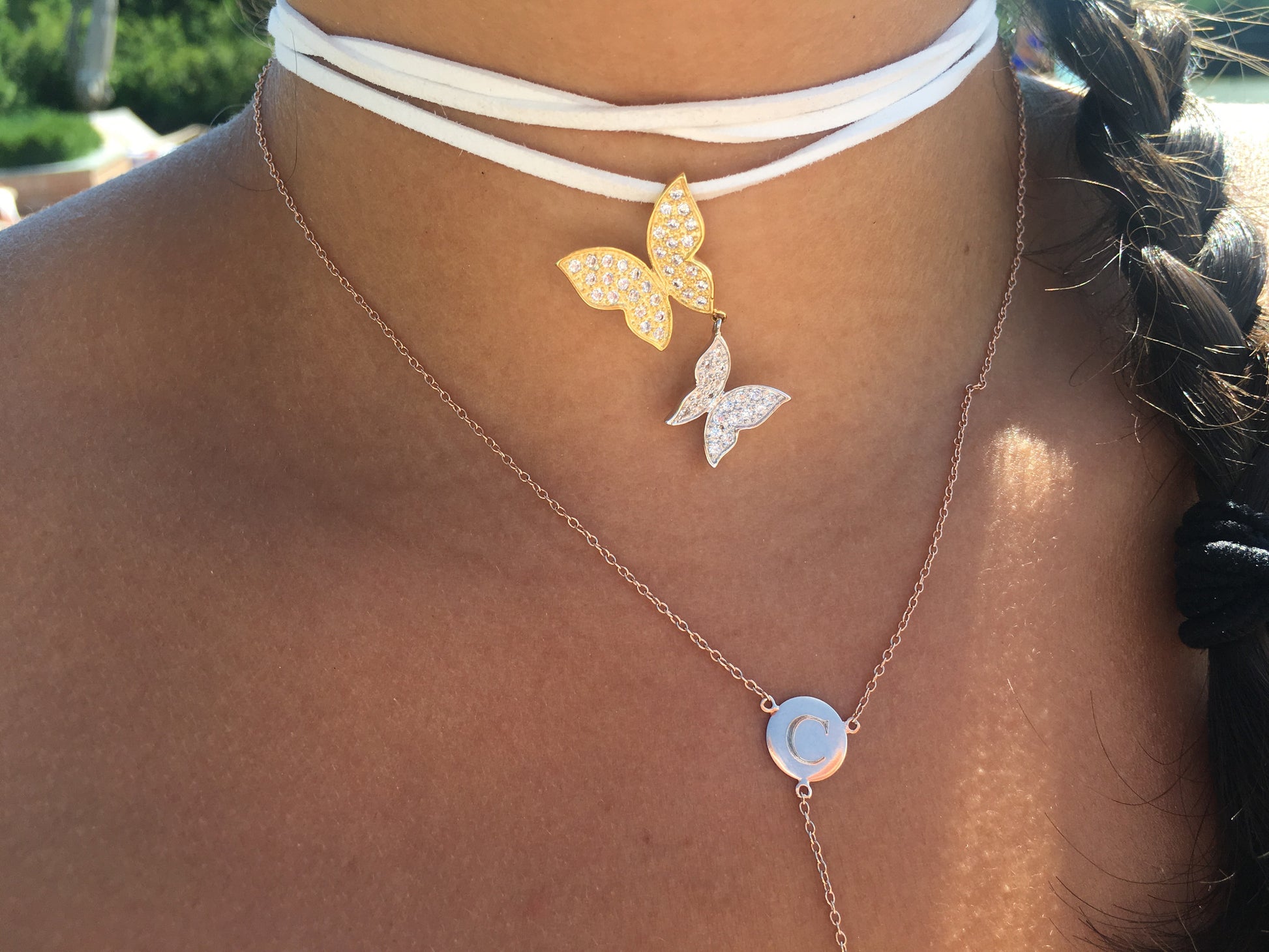 Suede Strap Butterfly Choker - Retail Therapy Jewelry