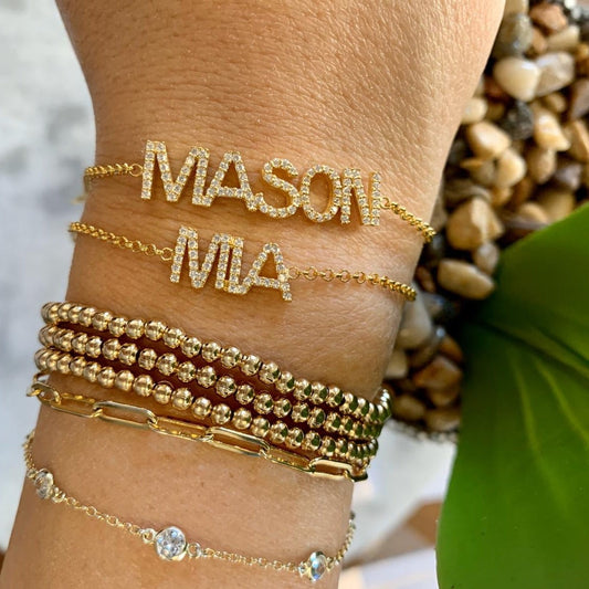Mason Customized CZ Name Bracelet - Retail Therapy Jewelry