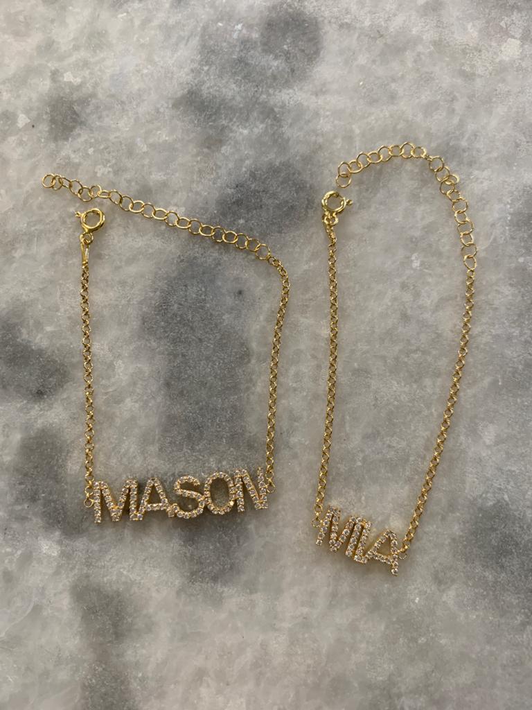 Mason Customized CZ Name Bracelet - Retail Therapy Jewelry