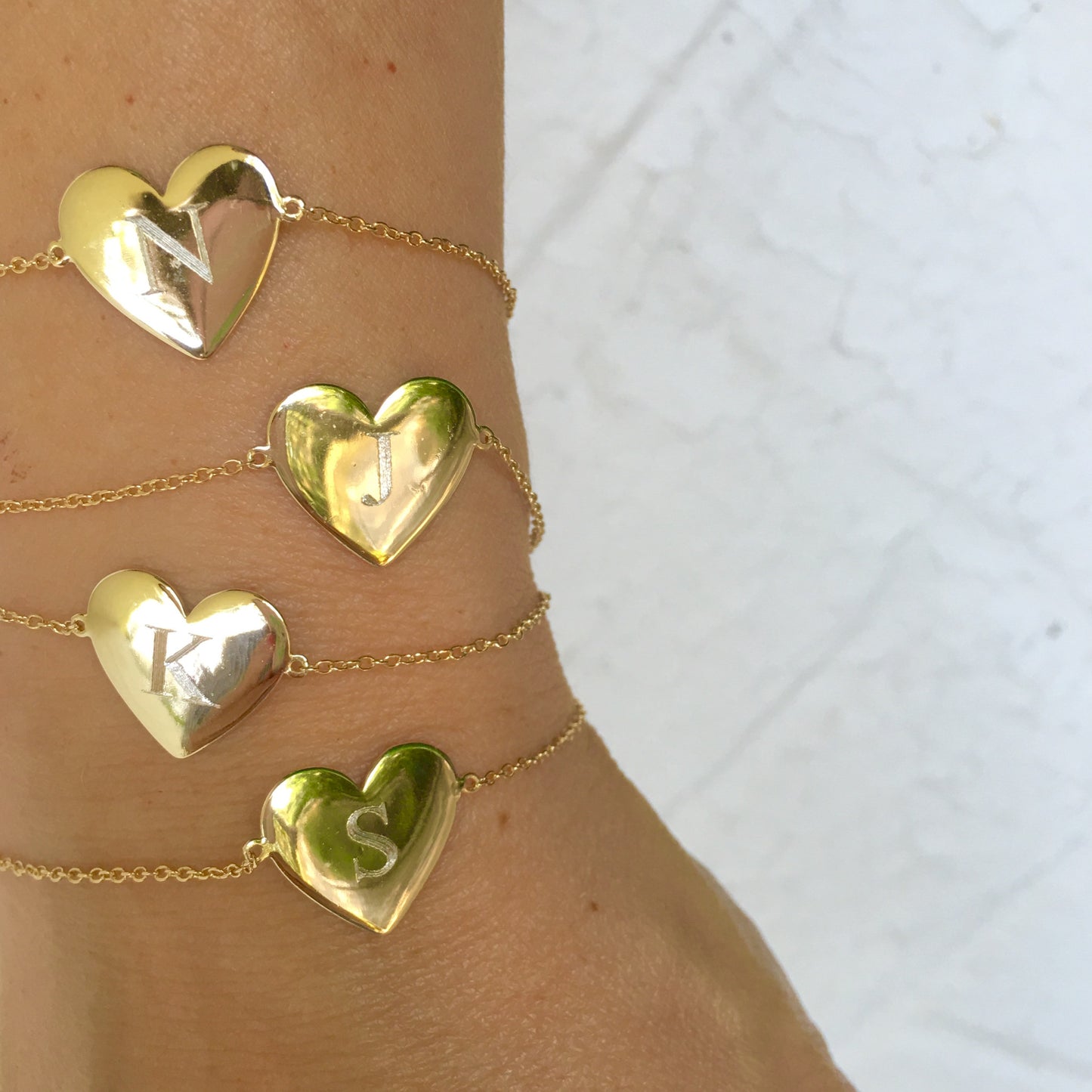 Engraved Initial Heart Bracelet - Retail Therapy Jewelry