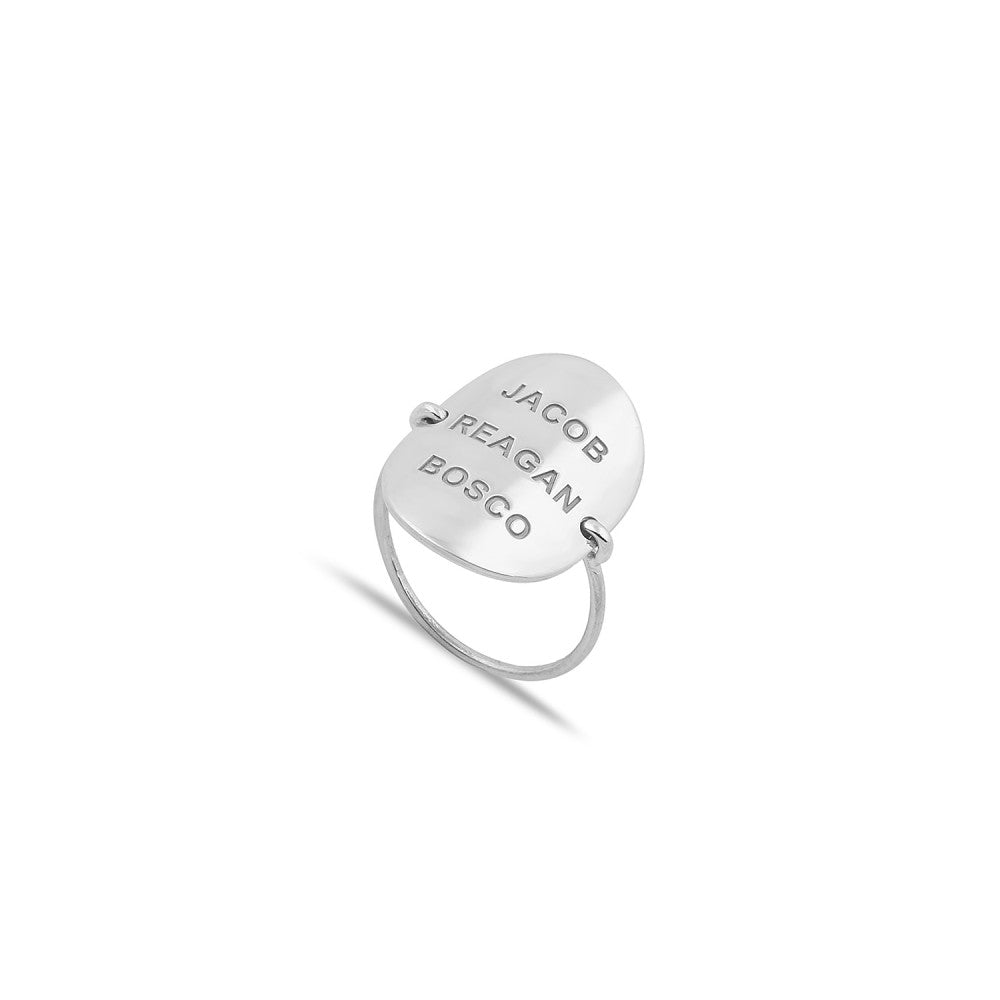 Oval Name Ring