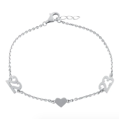 Number & Heart Customized Bracelet - Retail Therapy Jewelry