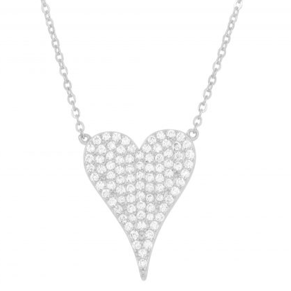 Big CZ Heart Necklace - Retail Therapy Jewelry