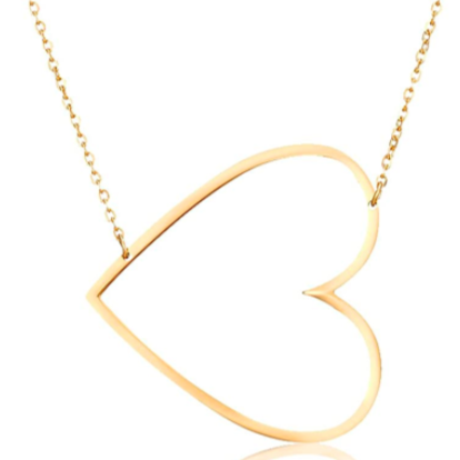 The Emma Small Sideways Heart Necklace (Silver or Gold) | Circle Circle  Jewelry