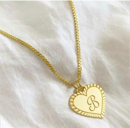 Carrie Heart Initial Charm Necklace