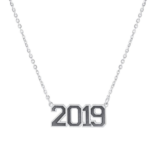 Varsity Engraved Year Necklace - Retail Therapy Jewelry