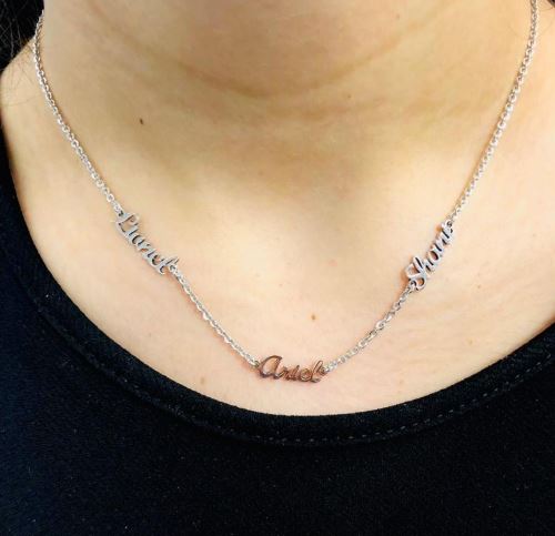 Script Mommy Necklace- Sterling Silver