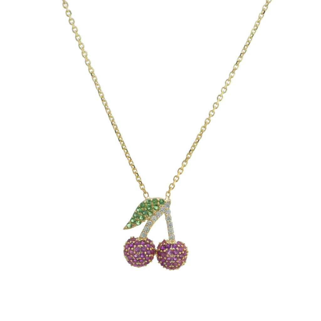 Cherry CZ Necklace - Retail Therapy Jewelry