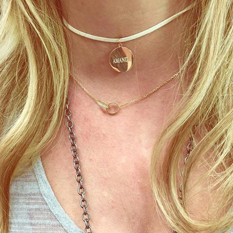 Engraved Initial Choker Disc - Retail Therapy Jewelry