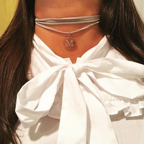 Engraved Initial Choker Disc - Retail Therapy Jewelry