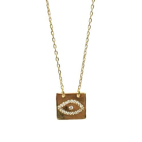 Square Evil Eye Necklace - Retail Therapy Jewelry