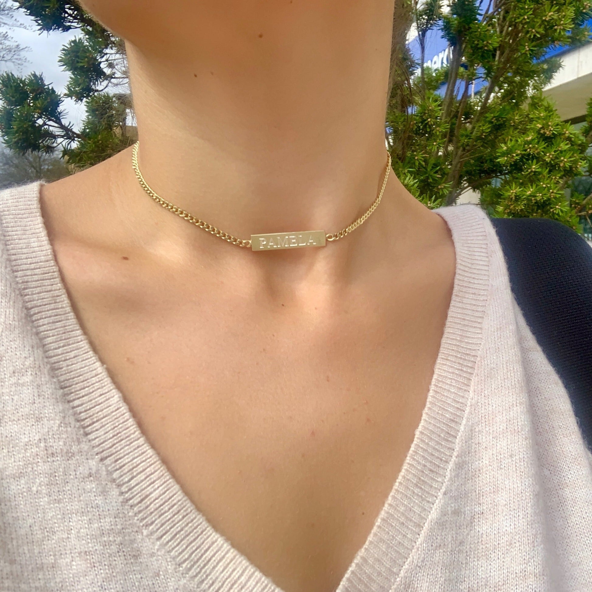 Engravable Bar Choker - Retail Therapy Jewelry
