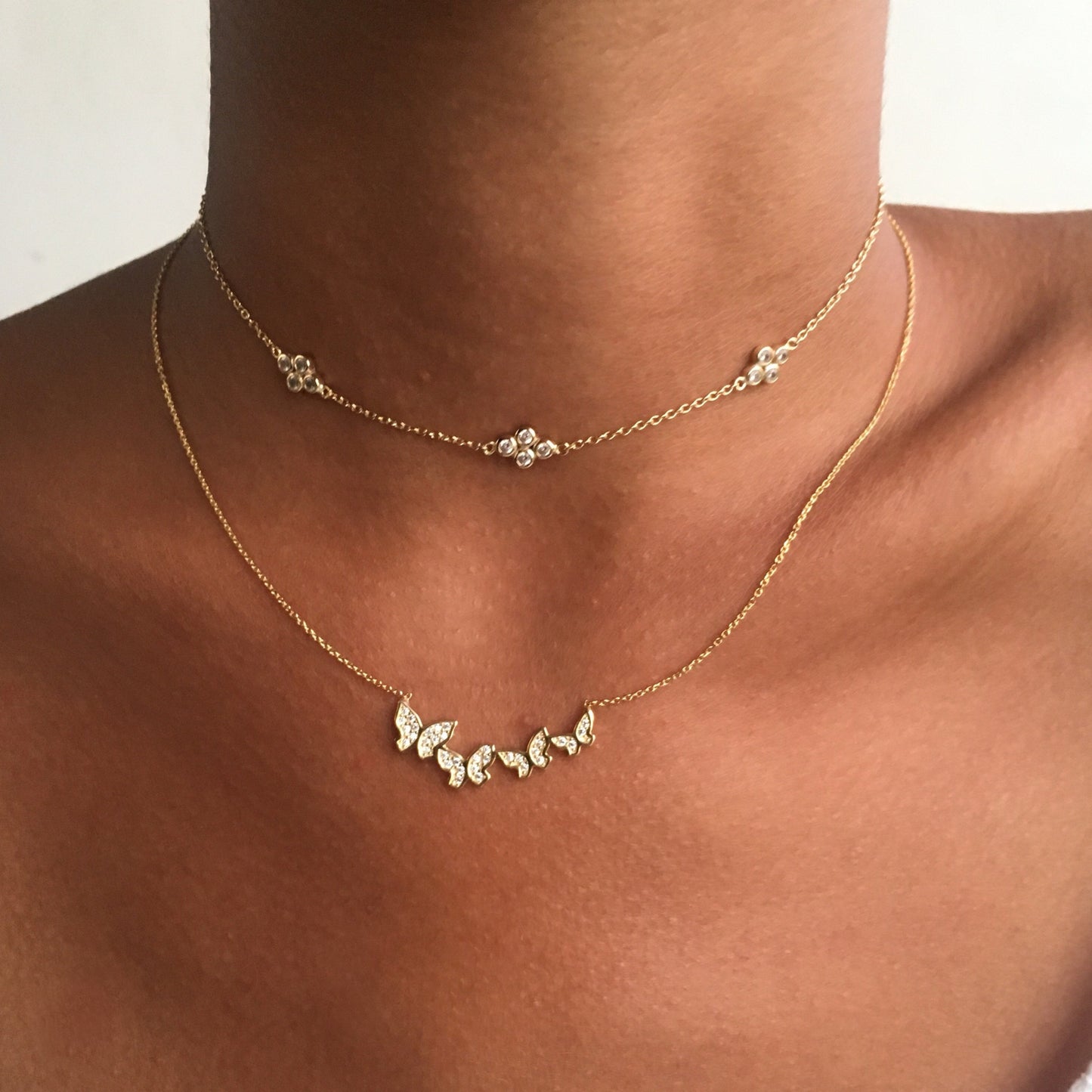 Four Butterfly Necklace