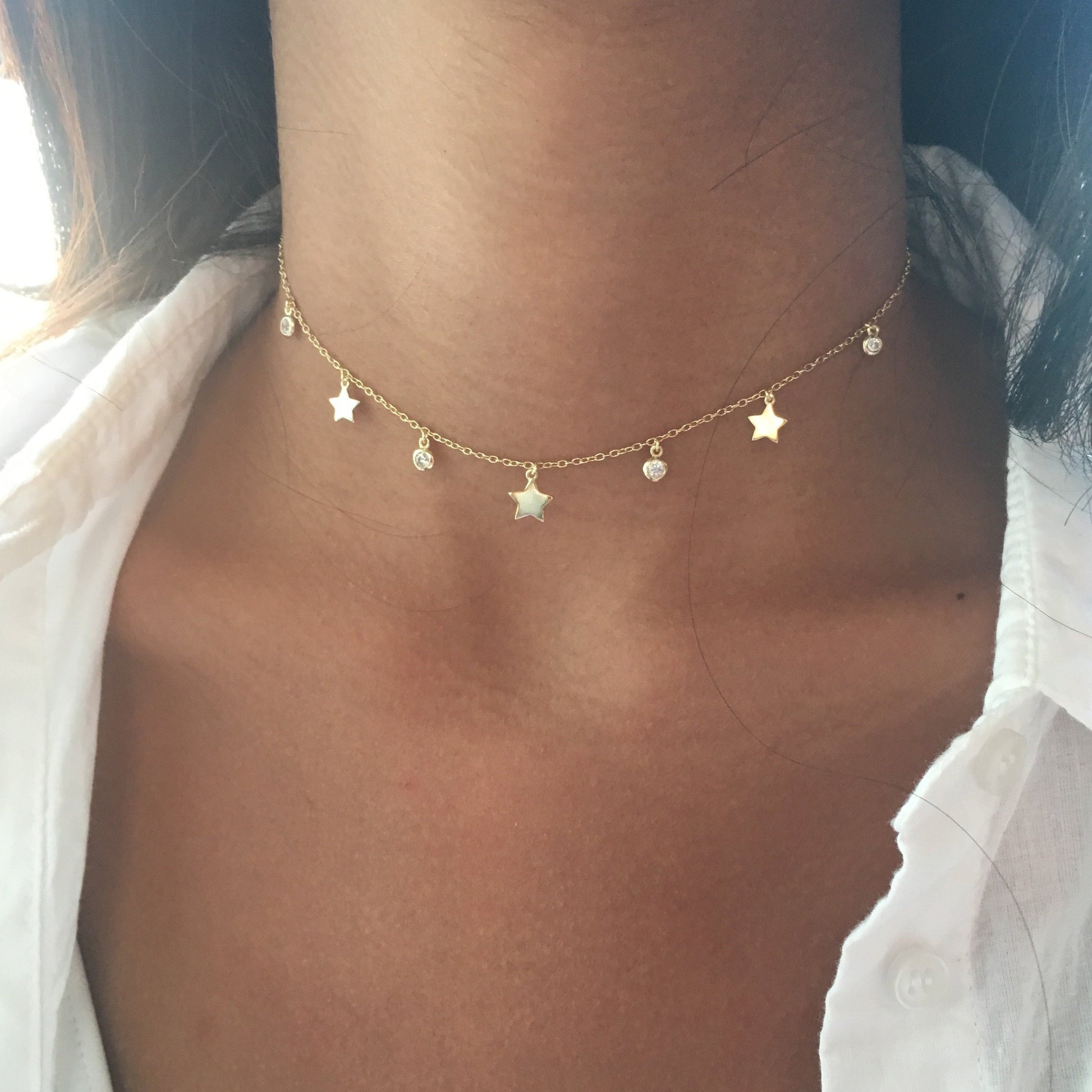 Dangling Star Choker - Retail Therapy Jewelry
