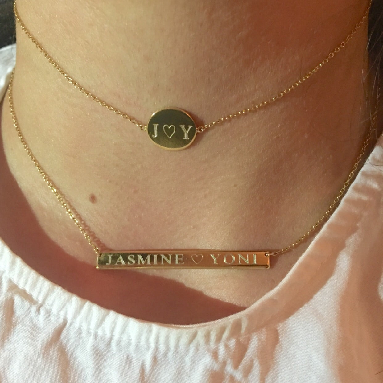 Engraved Initial Disc Chain Choker - Retail Therapy Jewelry