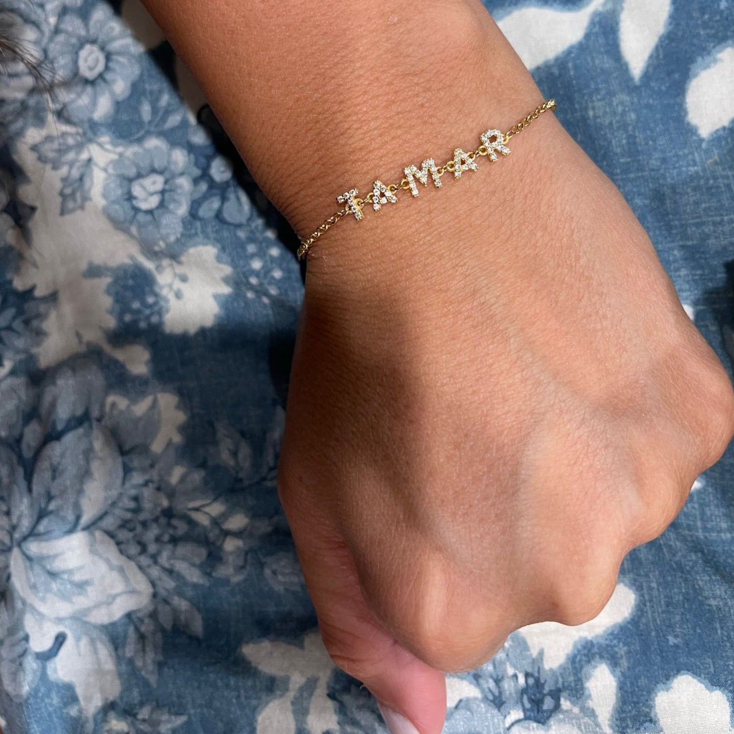 Tamar Mini CZ Name Bracelet